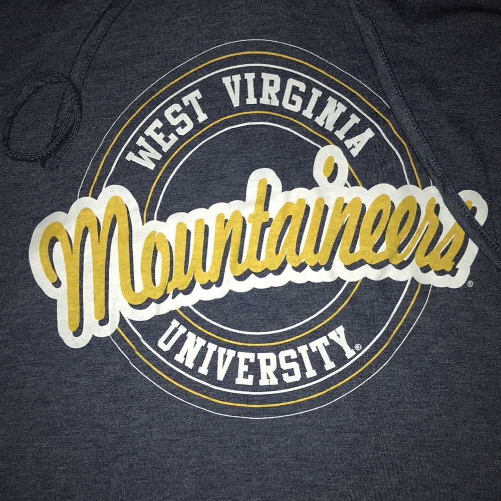 West Virginia Mountaineers Blue Cody Meet & Greet Hooded Long Sleeve T-Shirt NWT - Picture 5 of 6
